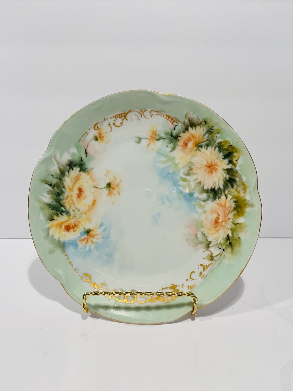Antique Jaeger & Co “Louise” Bavaria Hand Painted Porcelain Plate Circa 1890’s